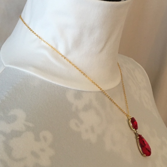 Witches of East End Handmade Replica of Wendy’s Double Ruby Teardrop Necklace - Picture 7 of 15